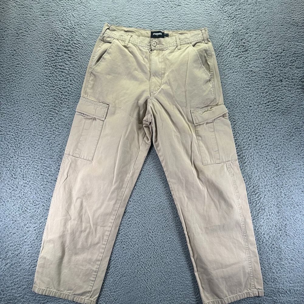 RSO Pant Mens 33x30 Beige Cotton Cargo Straight Workwear Utility Tactical Travel
